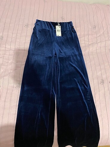 Mango mango lacivert Kadife wideleg pantolon