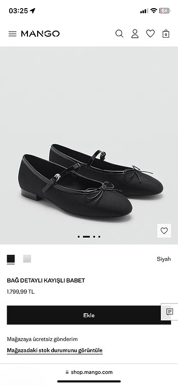 Mango BAĞ DETAYLI KAYIŞLI BABET