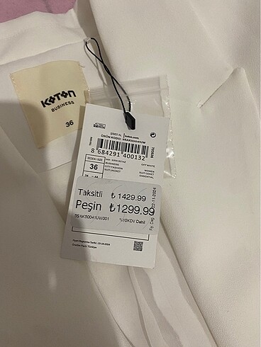 36 Beden beyaz blazer ceket