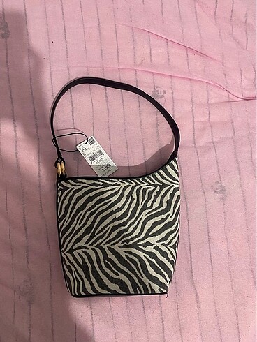 Mango zebra desenli çanta