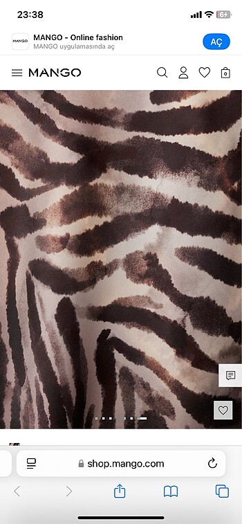 Mango UZUN SATEN ZEBRA DESENLİ ETEK
