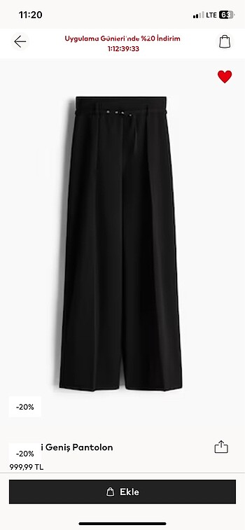 h&m kemerli kumaş pantolon