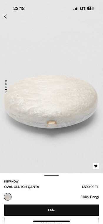 Beden beyaz Renk mango oval clutch çanta