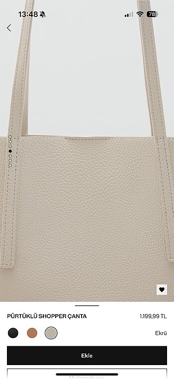 Beden ten rengi Renk mango shopper çanta