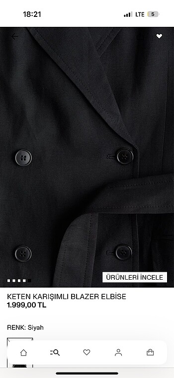 H&M H&M keten karışımlı blazer elbise