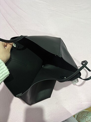 Beden siyah Renk mango shopper çanta
