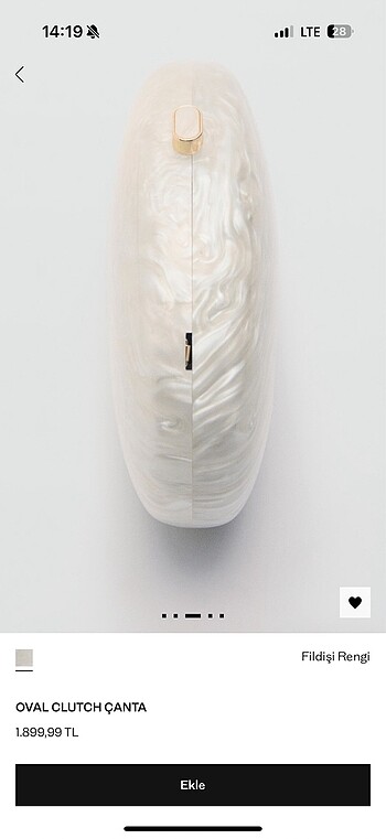  Beden MANGO OVAL CLUTCH ÇANTA