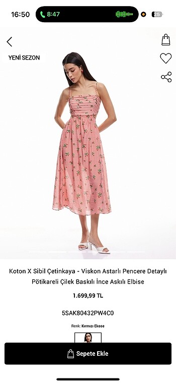 Koton Koton X Sibil Çetinkaya - Viskon Astarli Pencere Detayli Pötikar