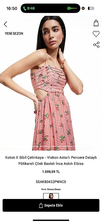 Koton X Sibil Çetinkaya - Viskon Astarli Pencere Detayli Pötikar