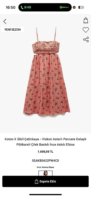 36 Beden kırmızı Renk Koton X Sibil Çetinkaya - Viskon Astarli Pencere Detayli Pötikar