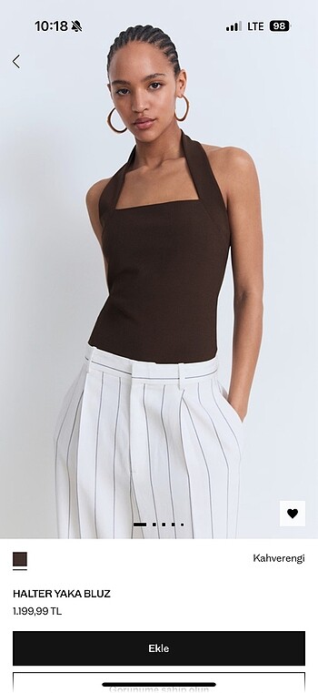mango halter yaka bluz