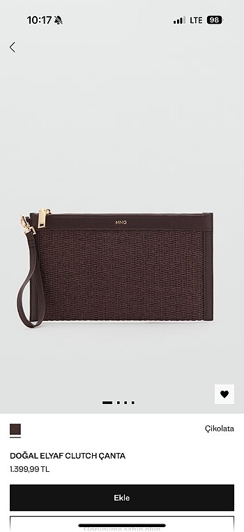 DOGAL ELYAF CLUTCH ÇANTA