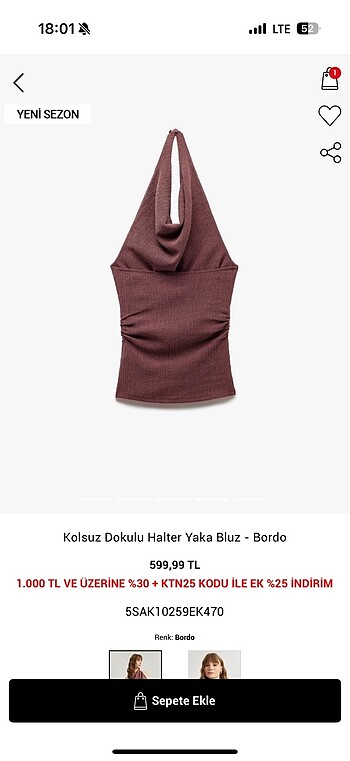 Koton halter yaka bluz