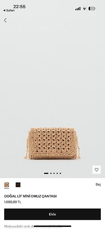 mango mini hasır çanta