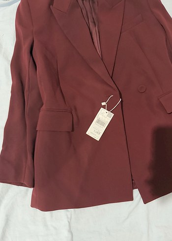 s Beden bordo Renk Kruvaze blazer ceket