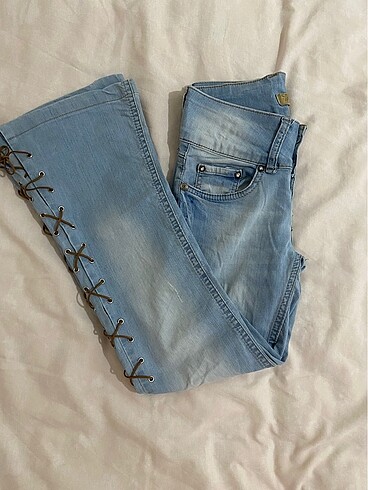 American Vintage Lace up vintage y2k kovboy jean pantolon