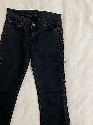 Diğer Lace up y2k ipli İspanyol düşük bel pantolon