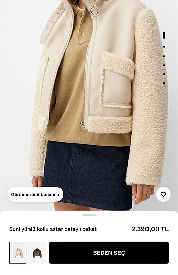 s Beden ten rengi Renk Bershka mont