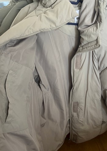 Bershka Bershka Gri Midi Kadın Kışlık Mont