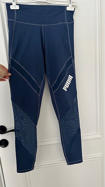 Puma petrol mavisi transparan tül detay Tayt