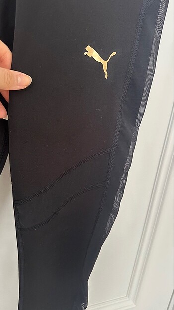 Puma Puma siyah transparan tül detay Tayt