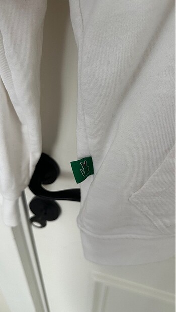 Lacoste Lacoste beyaz kapşonlu hırka