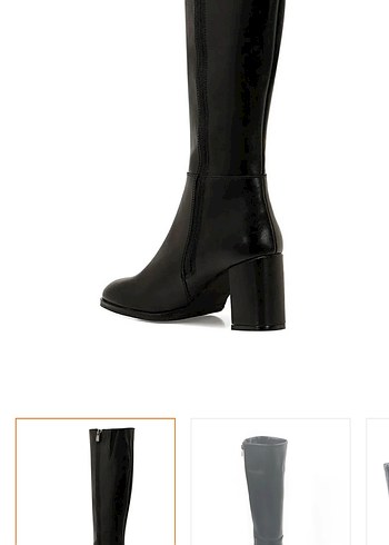 Siyah Topuklu Dizüstü Kadın Çizme - Görsel 2