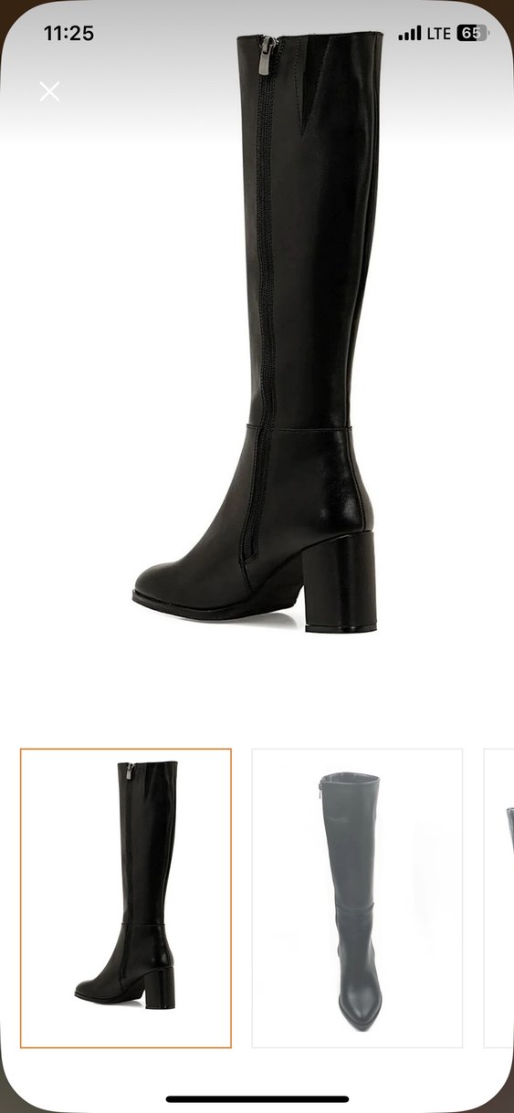 Siyah Topuklu Dizüstü Kadın Çizme - Görsel 2