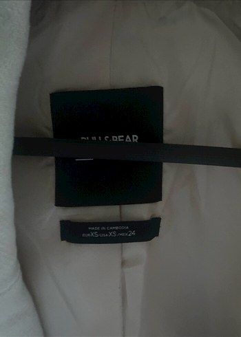 Düğmeli Beyaz Kadın Blazer kaban - Görsel 3