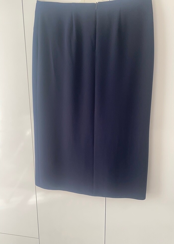 Lacivert etek 48 beden iyi durumda krep kumaş - Görsel 2