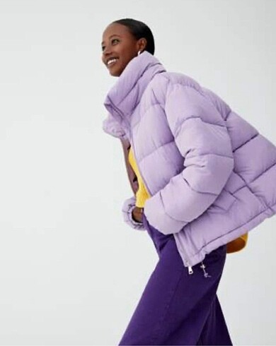 Pull & Bear lila şişme mont