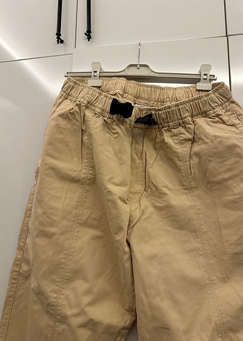 Kadın Keten Bej Bol Kesim Kemerli Pantolon - Görsel 2