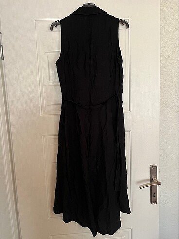 Chima siyah önden düğmeli yazlık elbise - Görsel 6