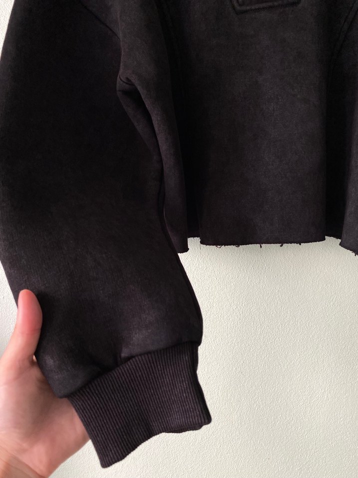 Siyah Yarım Fermuarlı Sweatshirt - Görsel 2