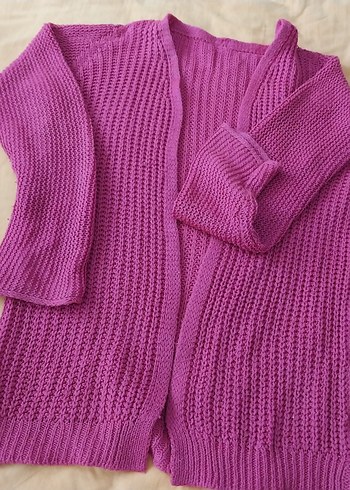 Pembe Triko Salaş Hamile Hırka - Görsel 3