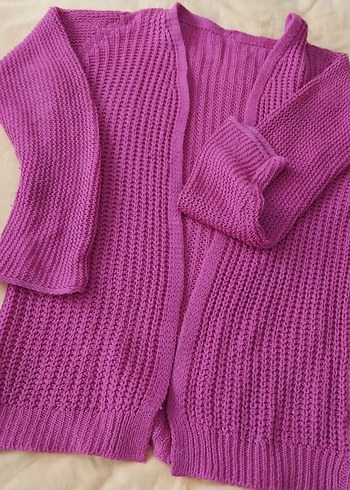 Pembe Triko Salaş Hamile Hırka - Görsel 2