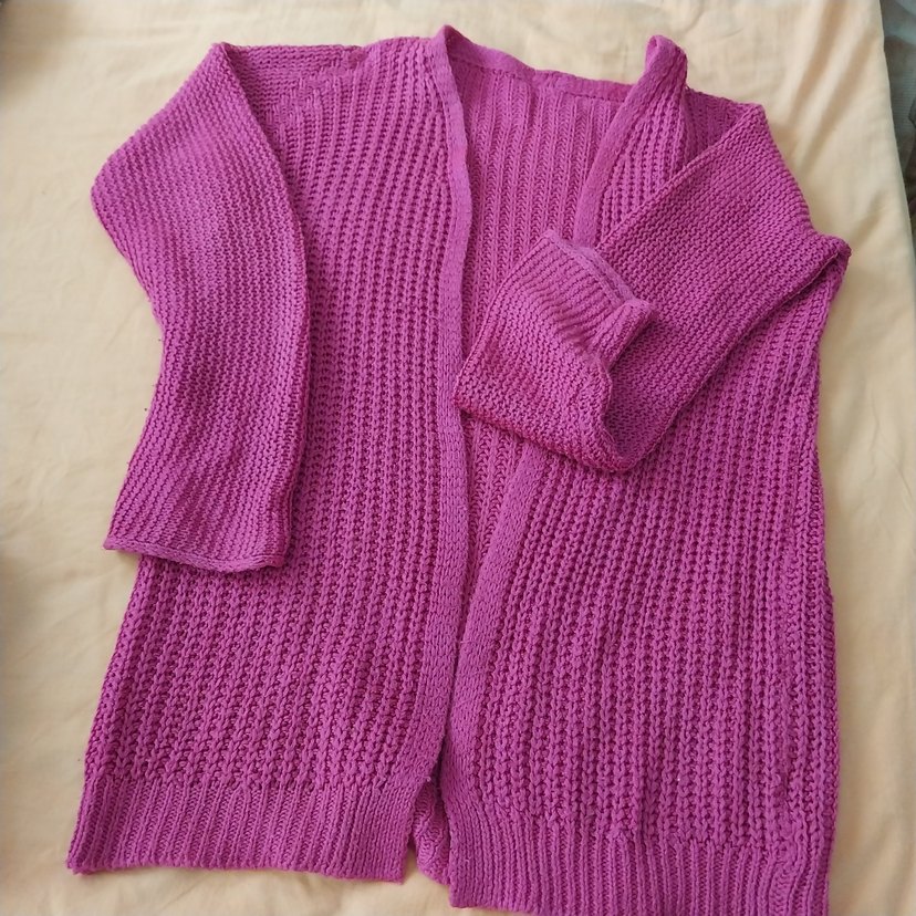 Pembe Triko Salaş Hamile Hırka - Görsel 3