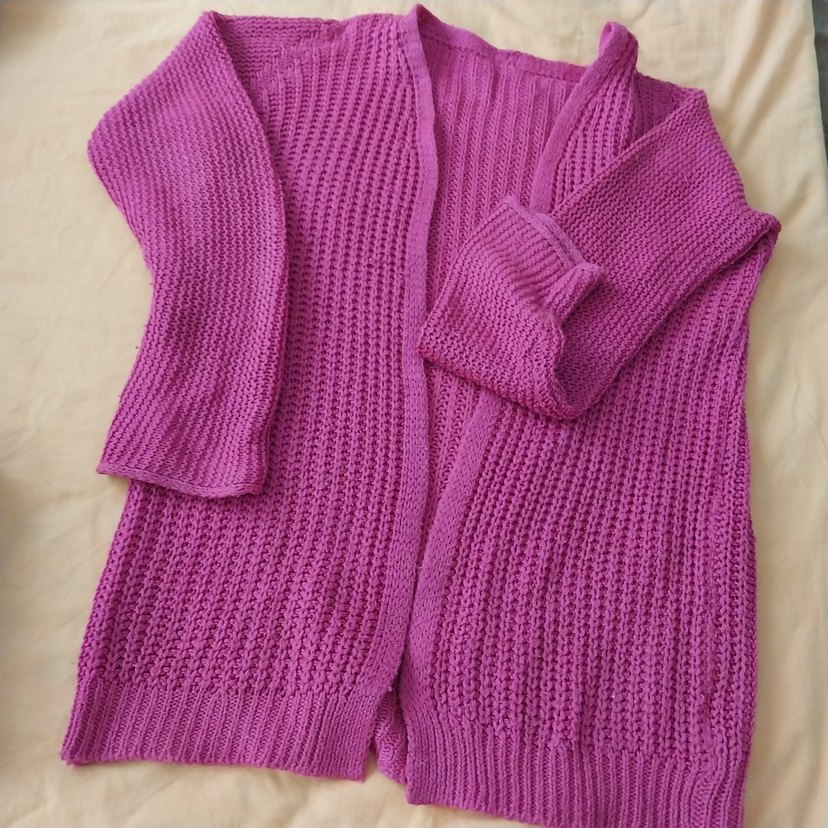 Pembe Triko Salaş Hamile Hırka - Görsel 2