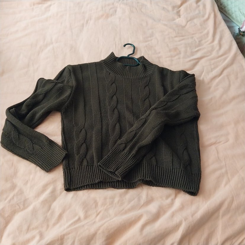 Gri Örgü Boğazlı Kadın Kazak - Görsel 3