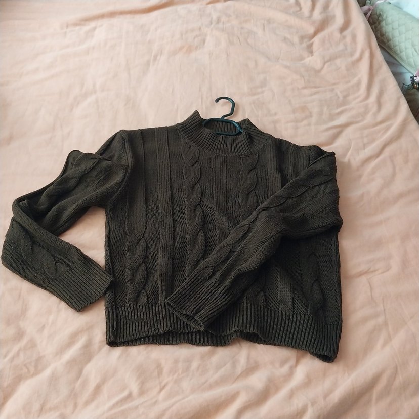 Gri Örgü Boğazlı Kadın Kazak - Görsel 2