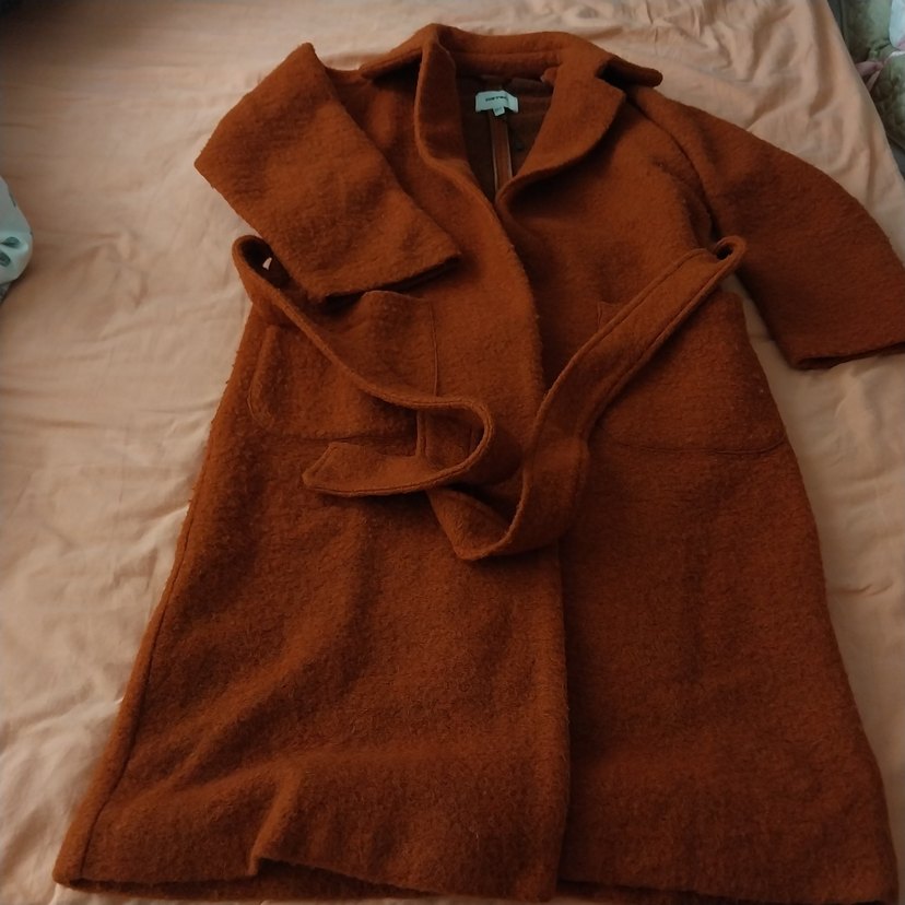 Kahverengi Kemerli Midi Kadın Kaban - Görsel 3