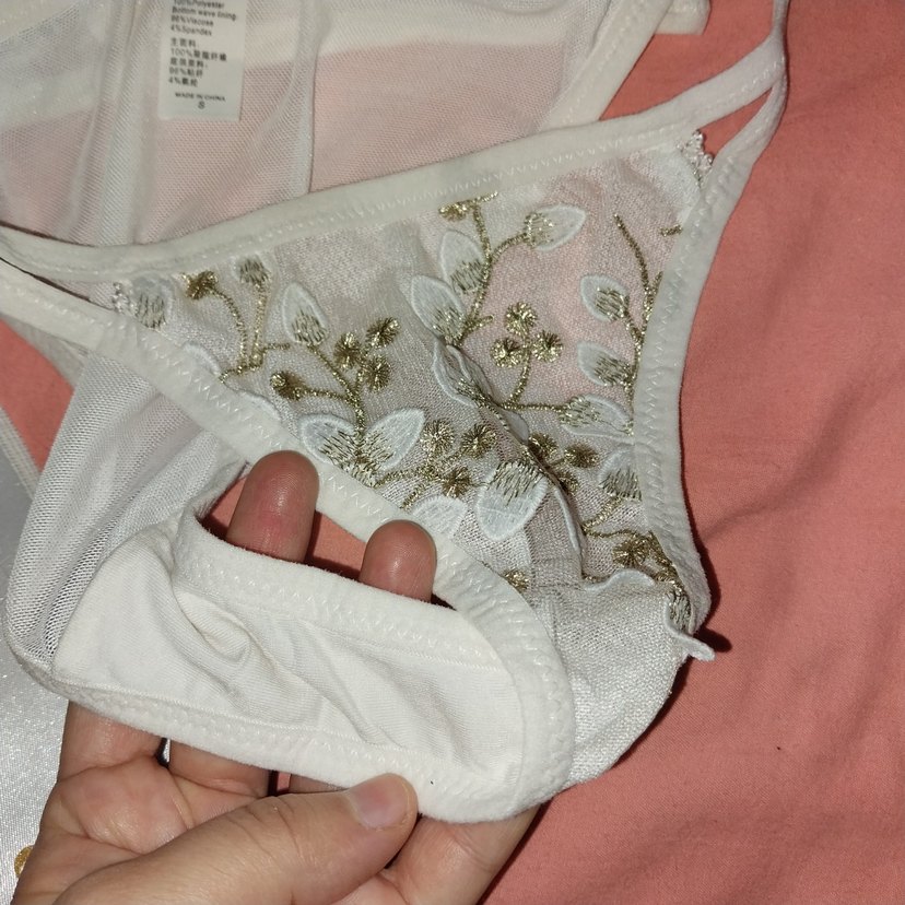 Nakışlı Beyaz Mini Bohem Büstiyer - Görsel 3