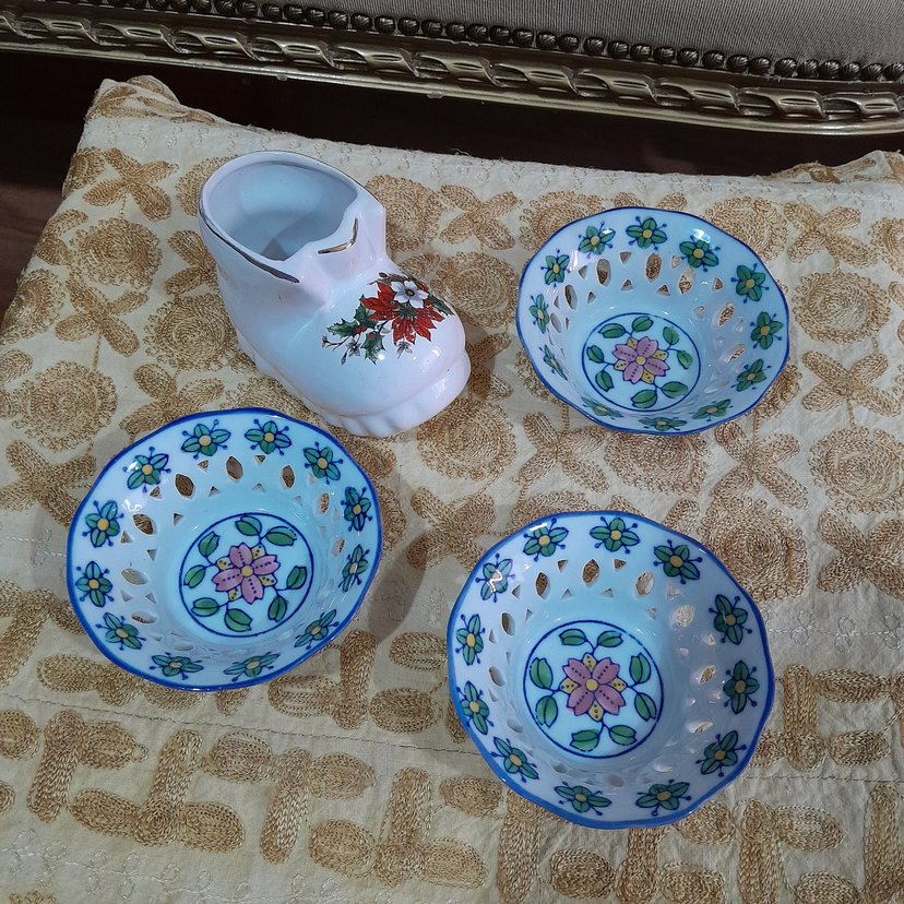 Antika Ajurlu kase ve seramik çarık - Görsel 2