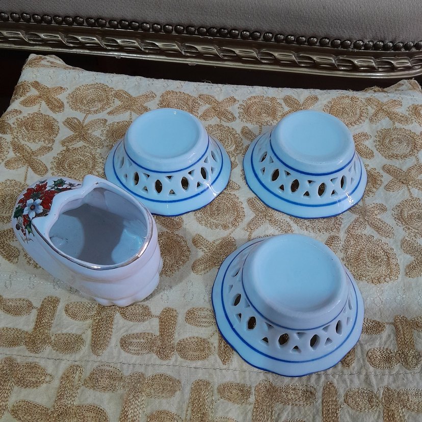 Antika Ajurlu kase ve seramik çarık - Görsel 3