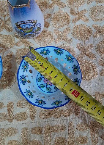 Avrupa Mavi Vazo ve Dekoratif Ajurlu  Kaseler - Görsel 4