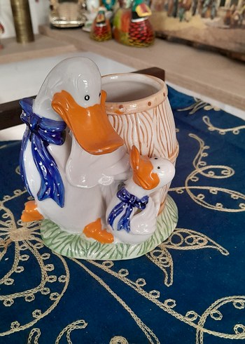 Antika Ördek dekorlu Kalemlik - Görsel 7