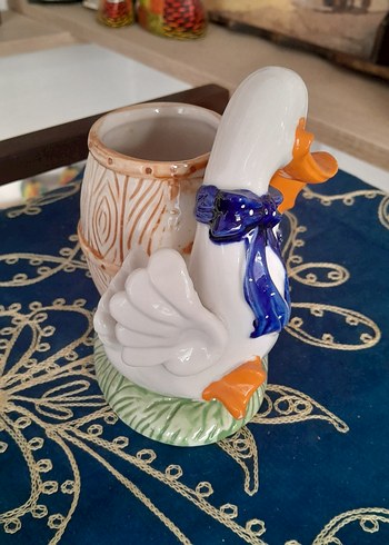 Antika Ördek dekorlu Kalemlik - Görsel 5