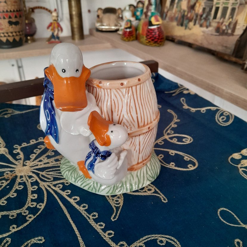 Antika Ördek dekorlu Kalemlik - Görsel 4