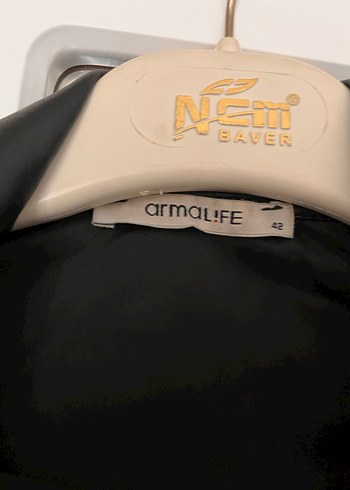 Armalife Düğmeli Siyah Deri Kadın Ceket Gömlek