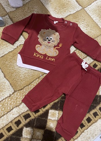 HelloBaby Nakışlı King Lion Erkek Bebek Takım